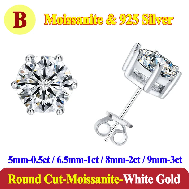 Luxury 0.5-3 Carats Marquise Heart Pear Moissanite Women Diamond Earring Stud 925 Sterling Silver Earrings for Women Jewelry New