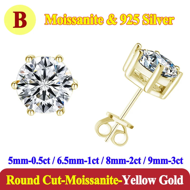 Luxury 0.5-3 Carats Marquise Heart Pear Moissanite Women Diamond Earring Stud 925 Sterling Silver Earrings for Women Jewelry New