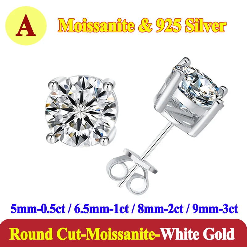 Luxury 0.5-3 Carats Marquise Heart Pear Moissanite Women Diamond Earring Stud 925 Sterling Silver Earrings for Women Jewelry New