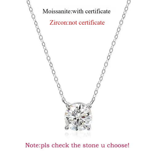 1-5CT Rose Gold Color Moissanite Necklace for Women D Color Sparkling Classic Lab Diamon Pendant Sterling Silver 925 100%