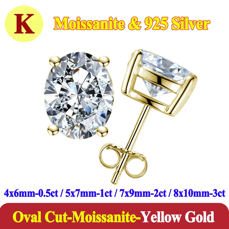 Luxury 0.5-3 Carats Marquise Heart Pear Moissanite Women Diamond Earring Stud 925 Sterling Silver Earrings for Women Jewelry New