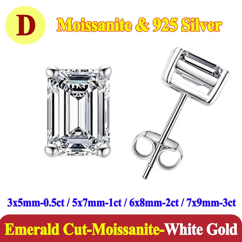 Luxury 0.5-3 Carats Marquise Heart Pear Moissanite Women Diamond Earring Stud 925 Sterling Silver Earrings for Women Jewelry New