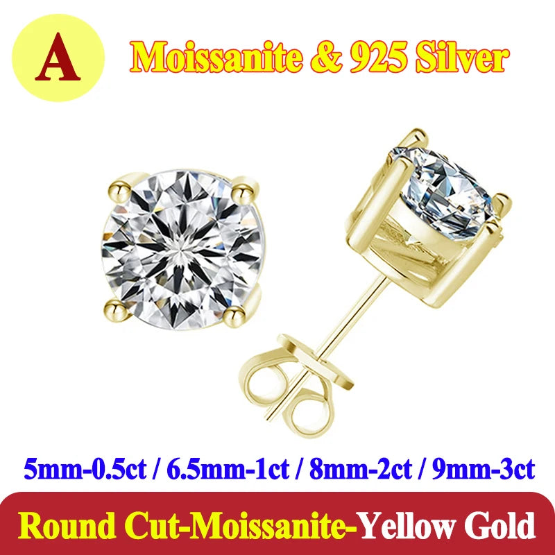 Luxury 0.5-3 Carats Marquise Heart Pear Moissanite Women Diamond Earring Stud 925 Sterling Silver Earrings for Women Jewelry New