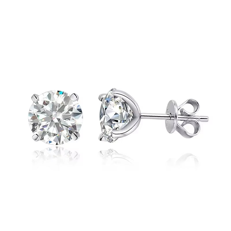 Smyoue 0.2-3CT Rose Gold Color Moissanite Stud  Sparkling Classic Wedding Lab Diamond Earring Pure 925 Silver